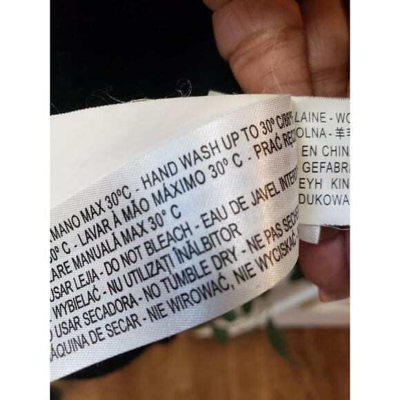 Zara Cardigan Women's Small Black Sequin Embroidered Trim 100% Wool Open Front - Picture 6 of 10